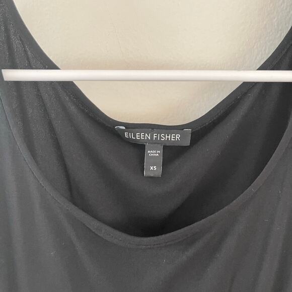 Eileen Fisher Stretch Silk Jersey Scoop Neck Tank Top Womens XS Black - Picture 3 of 8